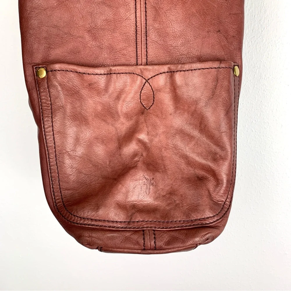 Frye Chestnut Red-Brown Leather Hobo Tote